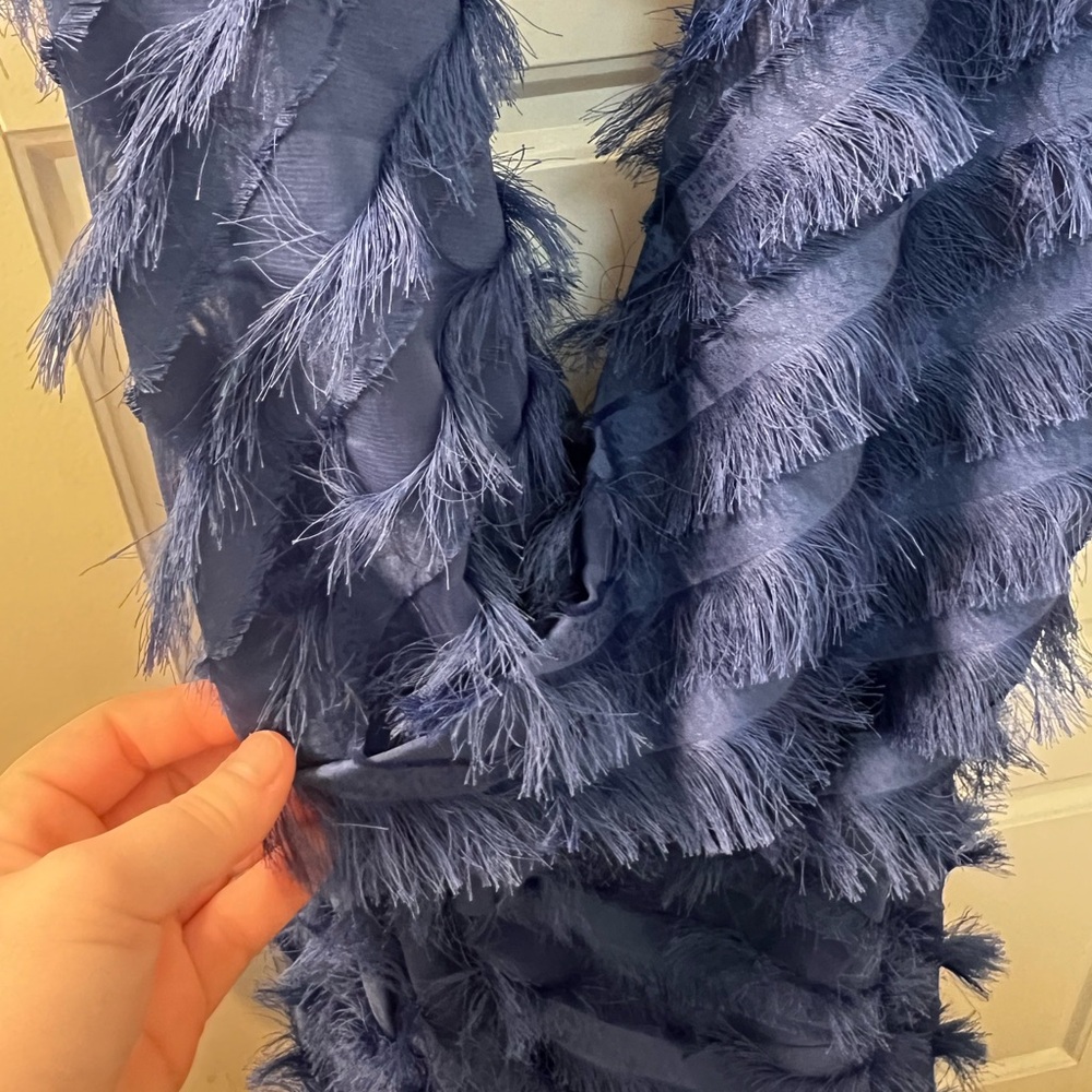 ASOS Blue Ruffled Halter Maxi Gown - Picture 4 of 5
